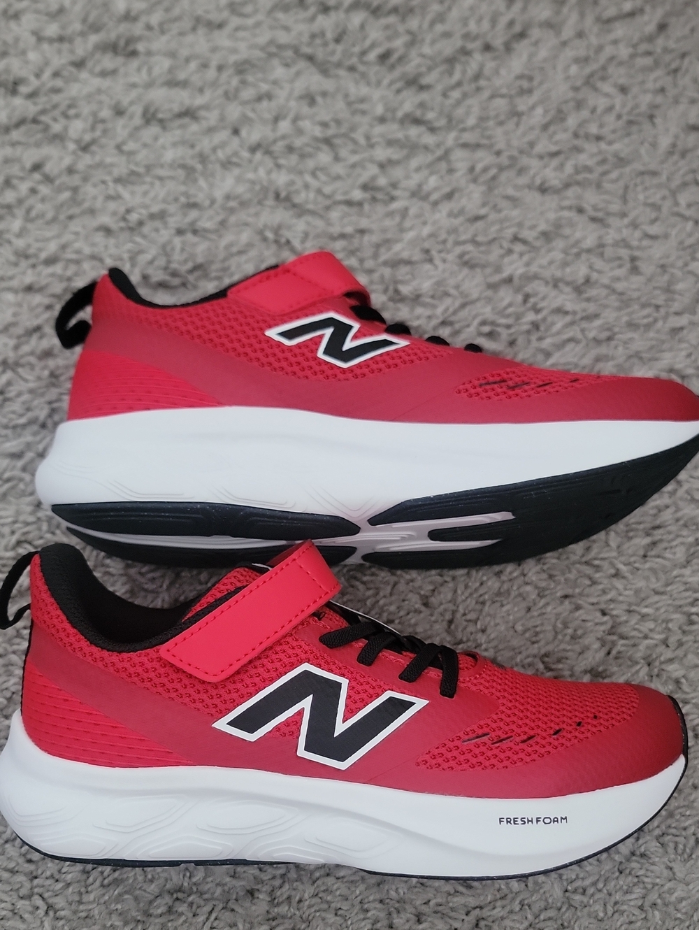 New Balance Kids Red and Black Sneakers